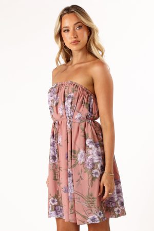 Noah Strapless Mini Dress – Floral