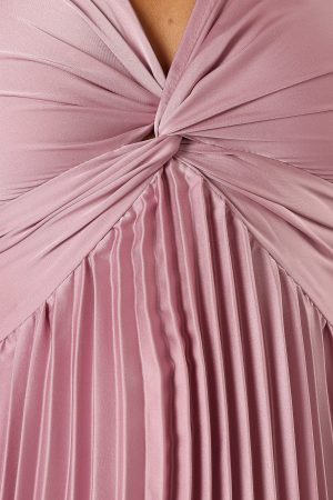 Nova Flutter Sleeve Midi Dress – Dusty Rose