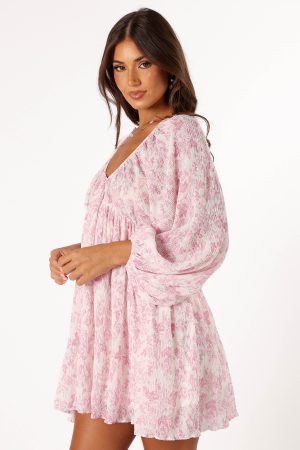 Paris Long Sleeve Dress – Pink