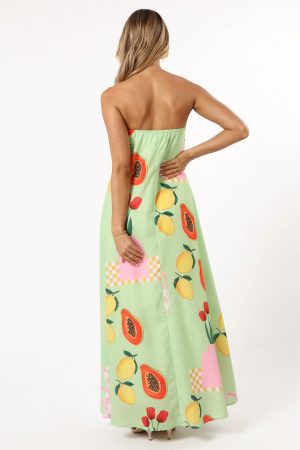 Piccolo Strapless Maxi Dress – Green Papaya