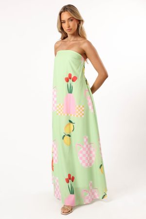 Piccolo Strapless Maxi Dress – Green Papaya