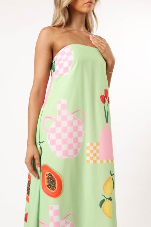 Piccolo Strapless Maxi Dress – Green Papaya