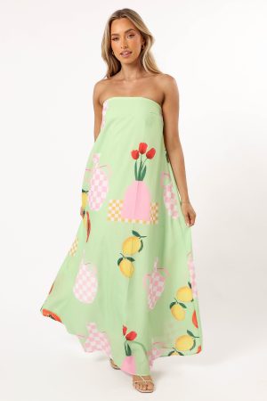 Piccolo Strapless Maxi Dress – Green Papaya