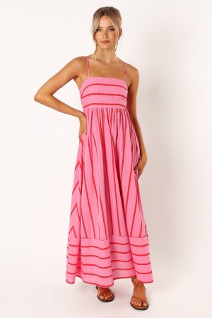 Pixie Maxi Dress – Pink Red