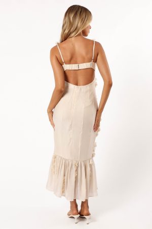 Posedly Midi Dress – Cream