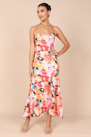 Posse Midi Slip Dress – Pink Floral