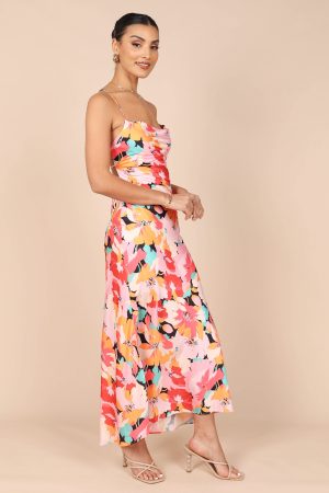 Posse Midi Slip Dress – Pink Floral