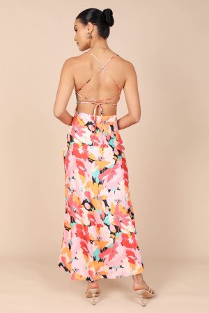 Posse Midi Slip Dress – Pink Floral