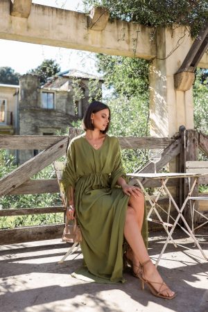 Ramona Long Sleeve Maxi Dress – Sage