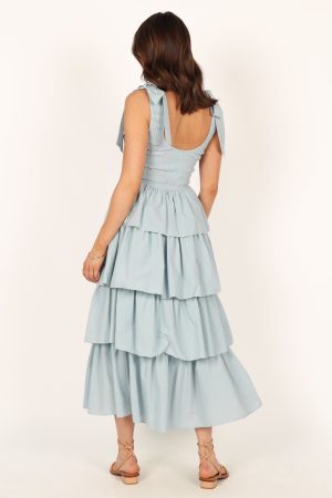 Raphael Tiered Maxi Dress – Blue