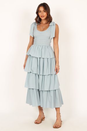 Raphael Tiered Maxi Dress – Blue