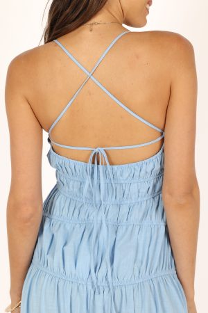 Riley Midi Dress – Blue