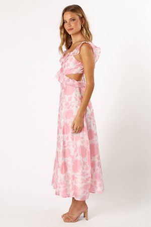Rori Ruffle Maxi Dress – Pink Floral