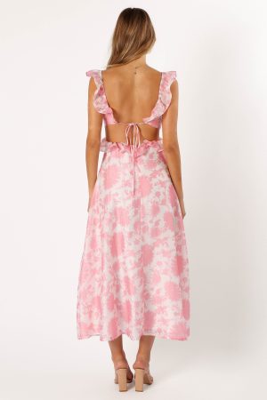 Rori Ruffle Maxi Dress – Pink Floral
