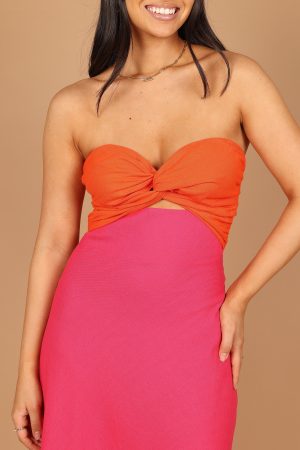 Rosetta Dress – Fuchsia/Orange