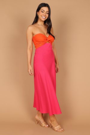 Rosetta Dress – Fuchsia/Orange