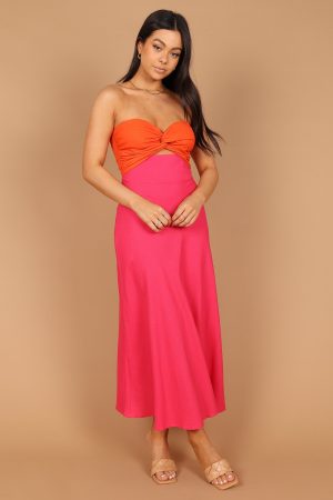 Rosetta Dress – Fuchsia/Orange