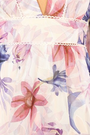 Rume Long Sleeve Mini Dress – Purple Floral