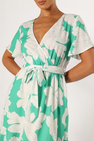 Rylan Mini Dress – Green Floral