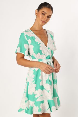 Rylan Mini Dress – Green Floral