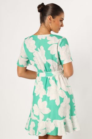 Rylan Mini Dress – Green Floral