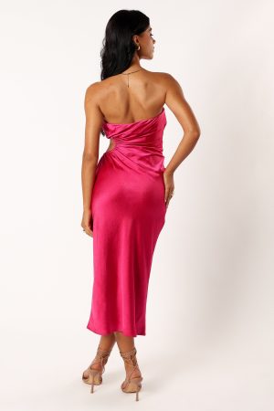 Saraya Midi Dress – Hot Pink
