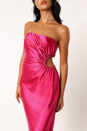 Saraya Midi Dress – Hot Pink