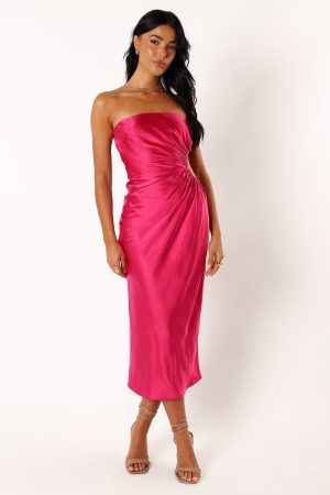 Saraya Midi Dress – Hot Pink