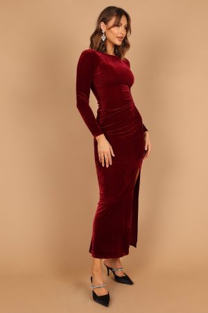 Sarine Long Sleeve Maxi Dress – Wine