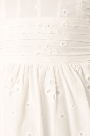 Selda Frill Sleeve Mini Dress – White