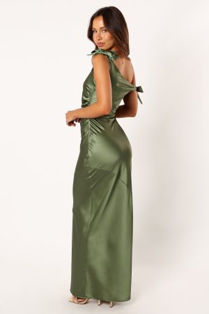 Selma Off Shoulder Maxi Dress – Olive