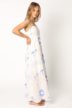 Seville Maxi Dress – Blue Wave