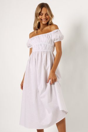 Sofia Off Shoulder Maxi Dress – White
