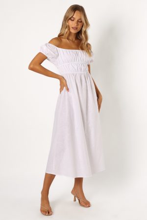 Sofia Off Shoulder Maxi Dress – White