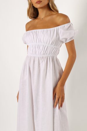 Sofia Off Shoulder Maxi Dress – White