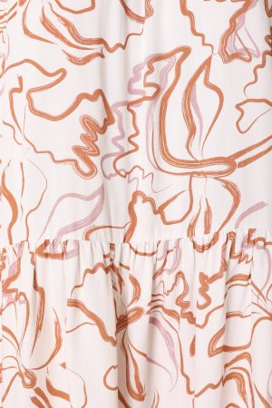 Solaris Mini Dress – Tan White