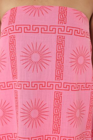 Soph Strapless Maxi Dress – Pink Red