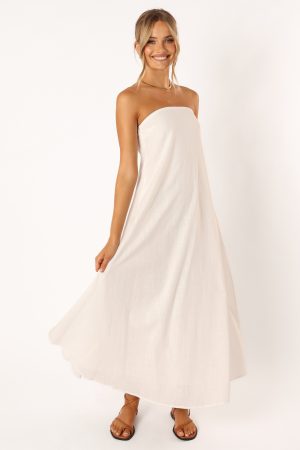 Soph Strapless Maxi Dress – White
