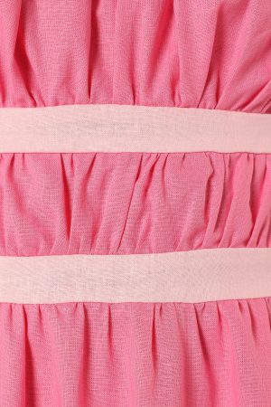 Tailor Off Shoulder Midi Dress – Pink