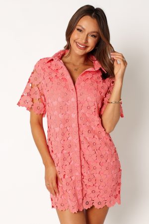Tallie Button Up Mini Dress – Watermelon