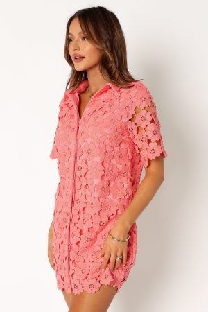 Tallie Button Up Mini Dress – Watermelon
