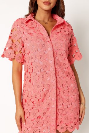 Tallie Button Up Mini Dress – Watermelon