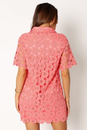 Tallie Button Up Mini Dress – Watermelon