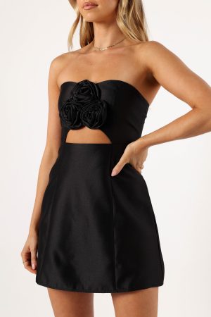Te Amo Strapless Mini Dress – Black