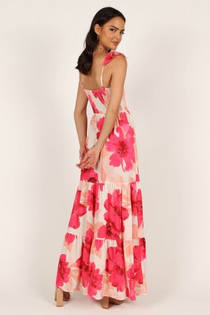Tilly Shirred Maxi Dress – Pink