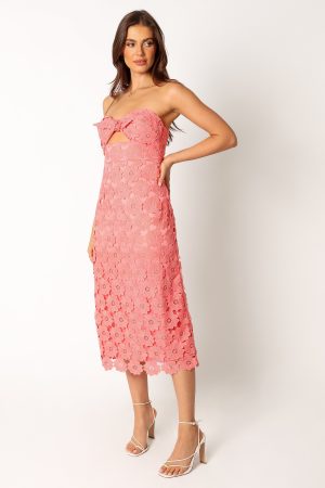 Tyler Strapless Midi Dress – Watermelon