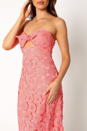 Tyler Strapless Midi Dress – Watermelon