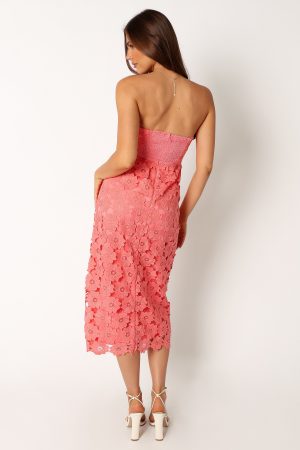 Tyler Strapless Midi Dress – Watermelon