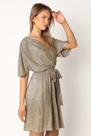 Vivid Mini Dress – Gold