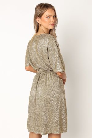 Vivid Mini Dress – Gold